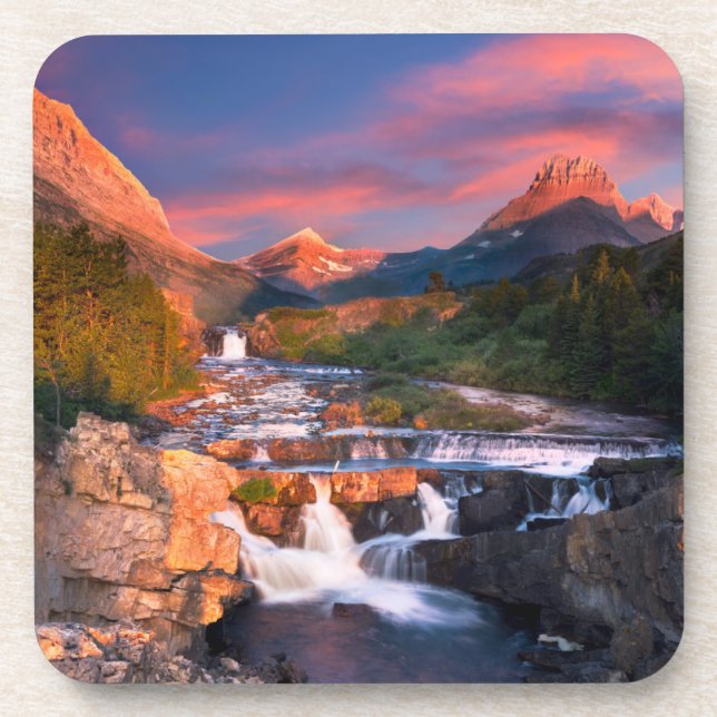 Mountains | Glacier National Park, Montana Beverage Coaster (Front)