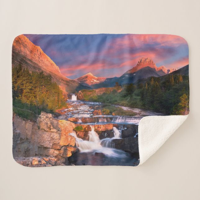 Mountains | Glacier National Park, Montana Sherpa Blanket (Front (Horizontal))
