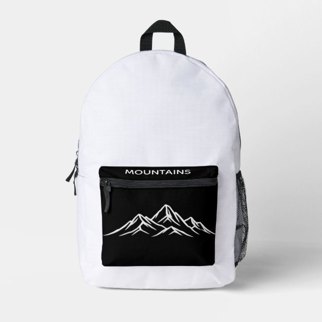 Mountains Graphic Backpack - Outdoor Hiking Print (Front)