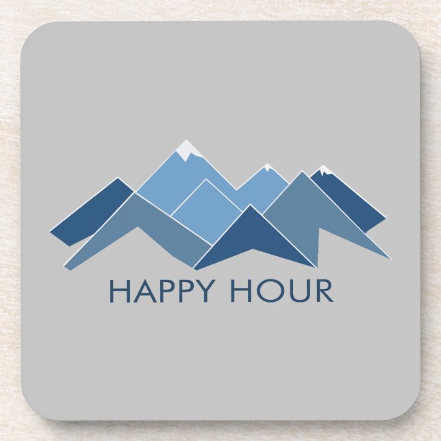 Mountains Happy Hour Beverage Coaster (Front)
