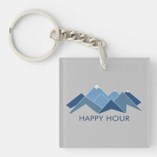 Mountains Happy Hour Keychain