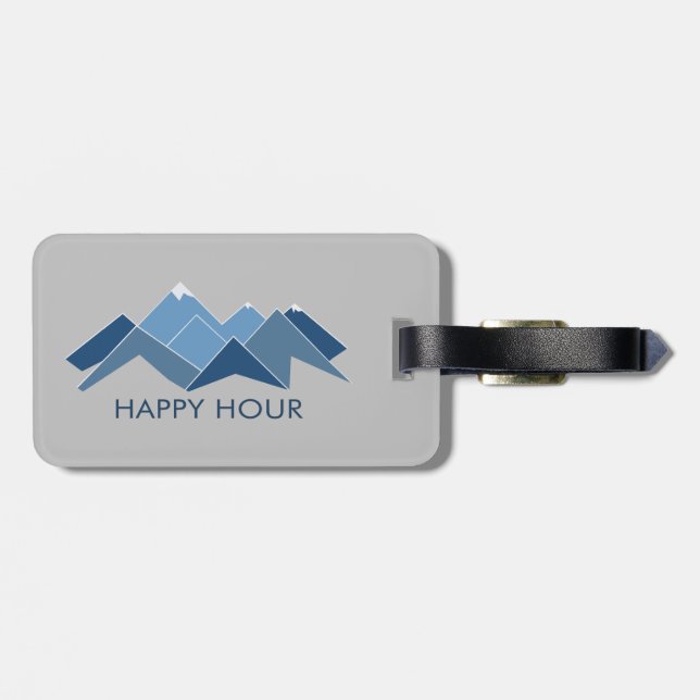Mountains Happy Hour Luggage Tag (Back Horizontal)