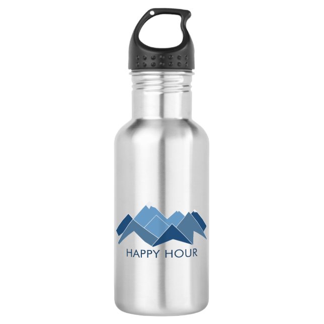 Mountains Happy Hour Stainless Steel Water Bottle (Front)