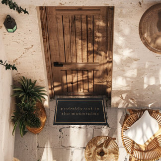 Mountains Hiking Funny Nature Custom Black Trendy  Doormat