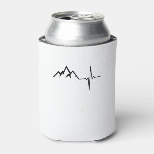 Mountains Hiking Heartbeat Can Cooler