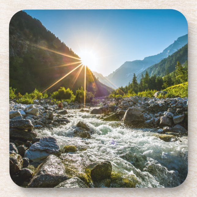 Mountains | Hohe Tauern National Park, Austria Beverage Coaster (Front)