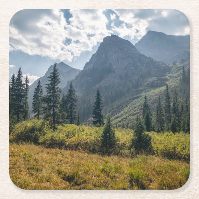 Mountains | Holy Cross Wilderness, Colorado Square Paper Coaster (Front)