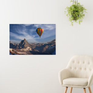 Mountains Hot Air Balloon Matterhorn Swiss Alps Foam Board