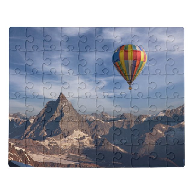 Mountains | Hot Air Balloon Matterhorn Swiss Alps Jigsaw Puzzle (Puzzle Horizontal)