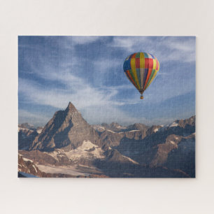 Mountains Hot Air Balloon Matterhorn Swiss Alps Jigsaw Puzzle