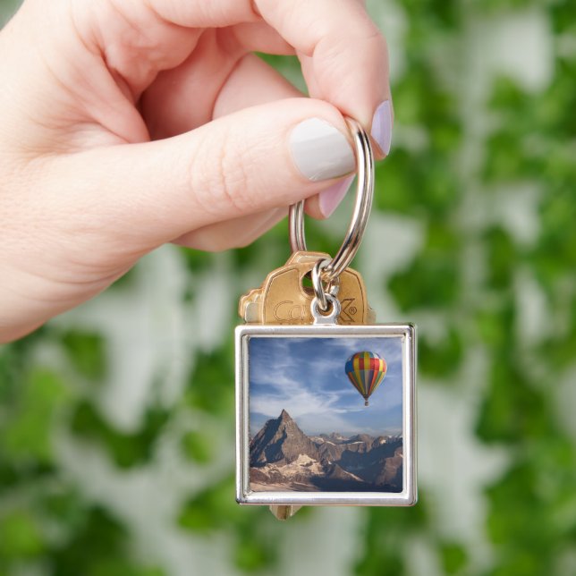 Mountains | Hot Air Balloon Matterhorn Swiss Alps Keychain (Hand)