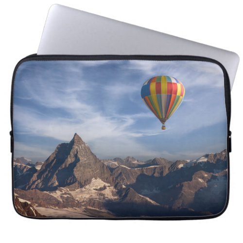 Mountains  Hot Air Balloon Matterhorn Swiss Alps Laptop Sleeve