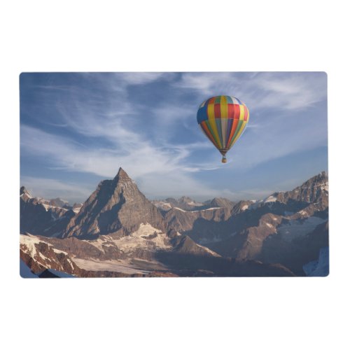 Mountains  Hot Air Balloon Matterhorn Swiss Alps Placemat
