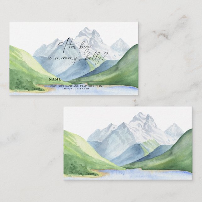 Mountains - how big is mommy's belly enclosure card (Front/Back)