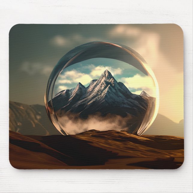 Mountains in a Bubble Globe Mouse Pad (Front)