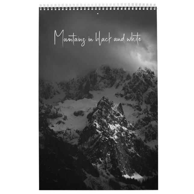 Mountains in black and white v3 photo calendar (Cover)