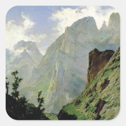 Mountains in Europe 1876 Square Sticker