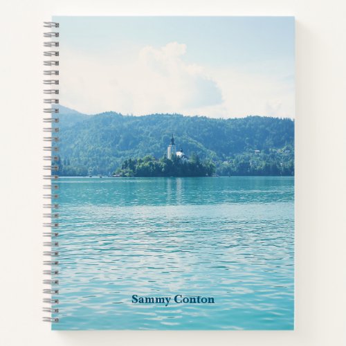 Mountains in Lake Bled Landscape Photo Customized Notebook