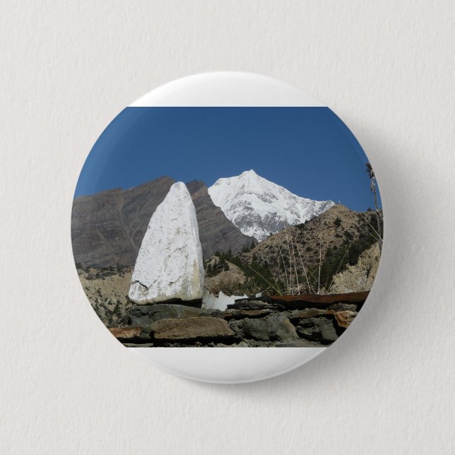 Mountains in Nepal Pinback Button (Front)