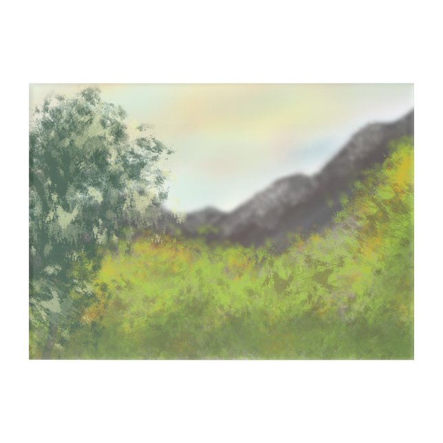 Mountains in Spring Acrylic Wall Art (Front)