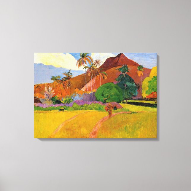 'Mountains in Tahiti' - Paul Gauguin Canvas Print (Front)