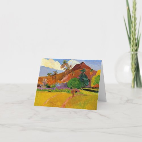 Mountains in Tahiti _ Paul Gauguin Card
