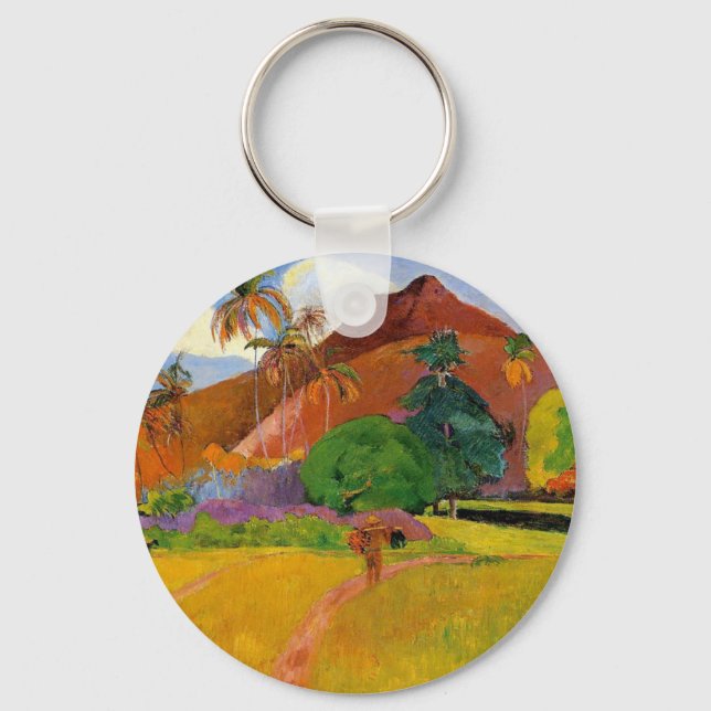 'Mountains in Tahiti' - Paul Gauguin Keychain (Front)