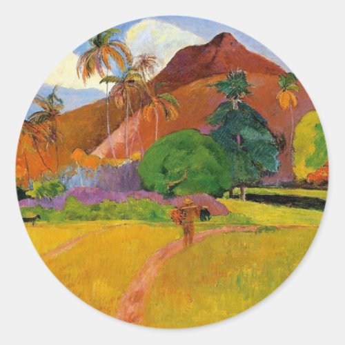 Mountains in Tahiti _ Paul Gauguin Sticker