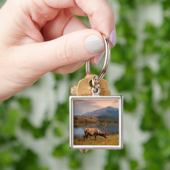 Mountains | Jacques Mountain Range Alberta Canada Keychain (Hand)