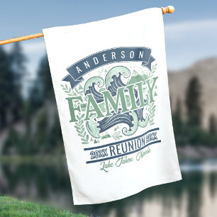 Mountains Lake Family Reunion Motif ID1317 House Flag