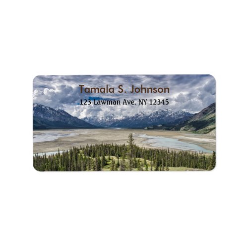Mountains Lakes and Trees Address Label