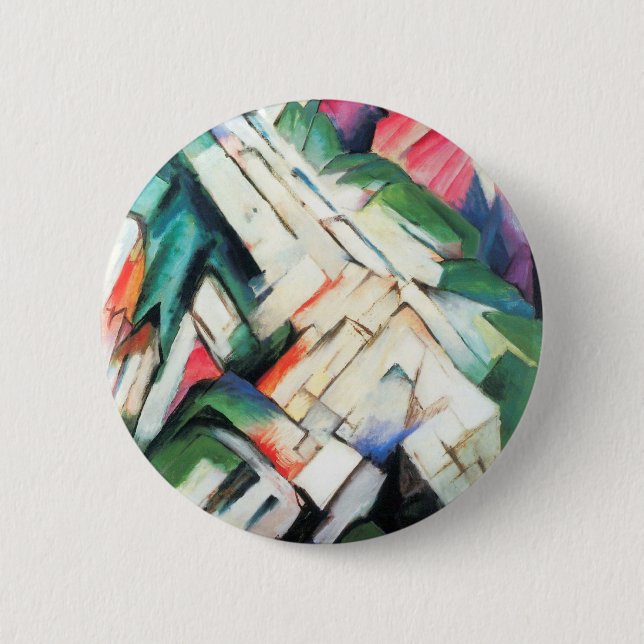 Mountains (Landscape) by Franz Marc, Vintage Art Button (Front)