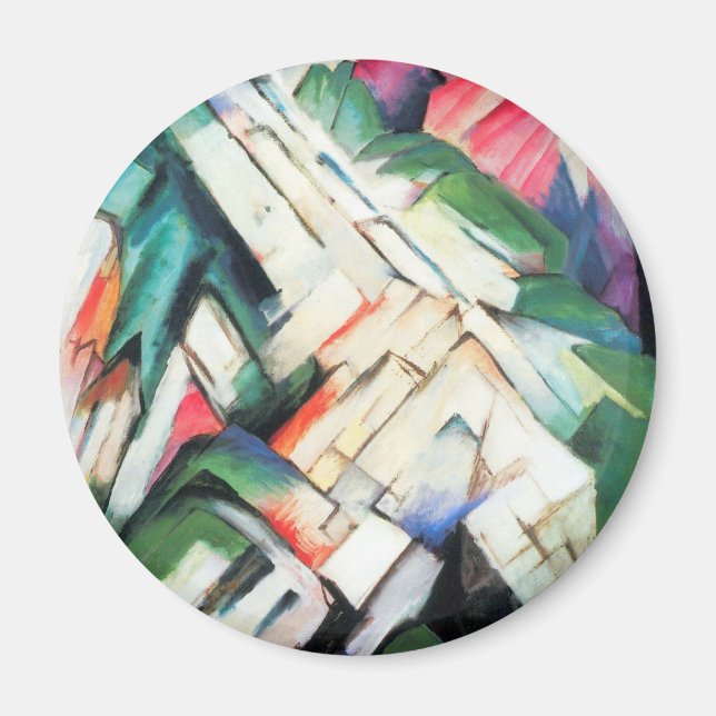 Mountains (Landscape) by Franz Marc, Vintage Art Magnet (Front)
