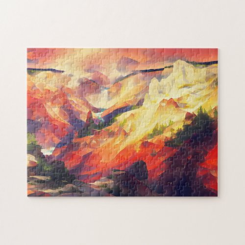 Mountains landscape with trees  jigsaw puzzle