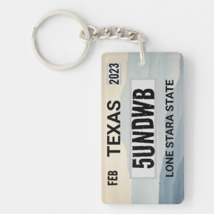mountains license plate keychain