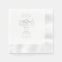 Mountains Line Art Amethyst Wedding
