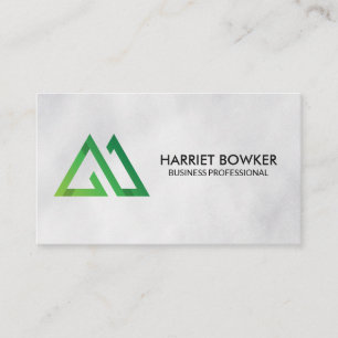 Mountains Logo Natural Business Card
