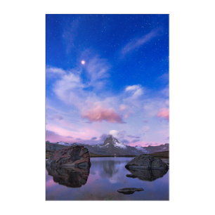Mountains Matterhorn & Lake Stellisee Acrylic Print
