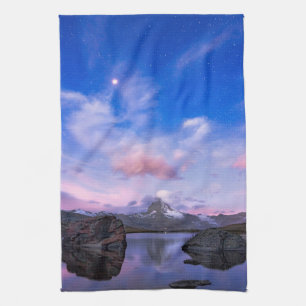 Mountains Matterhorn & Lake Stellisee Kitchen Towel