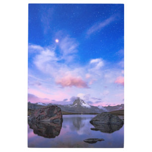 Mountains   Matterhorn & Lake Stellisee Metal Print