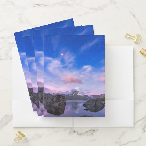 Mountains  Matterhorn  Lake Stellisee Pocket Folder