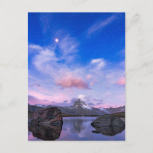 Mountains Matterhorn & Lake Stellisee Postcard