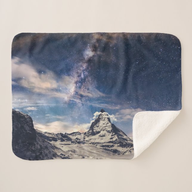 Mountains | Matterhorn Zermatt Switzerland Sherpa Blanket (Front (Horizontal))