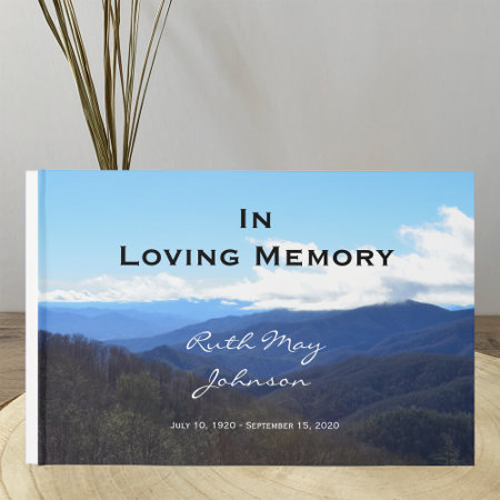 Mountains Memorial Or Funeral Guest Book