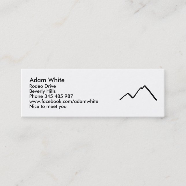 Mountains Mini Business Card (Front)