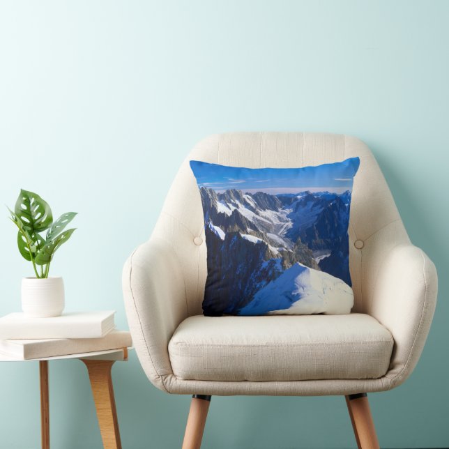 Mountains | Mont Blanc, European Alps Throw Pillow (Chair)