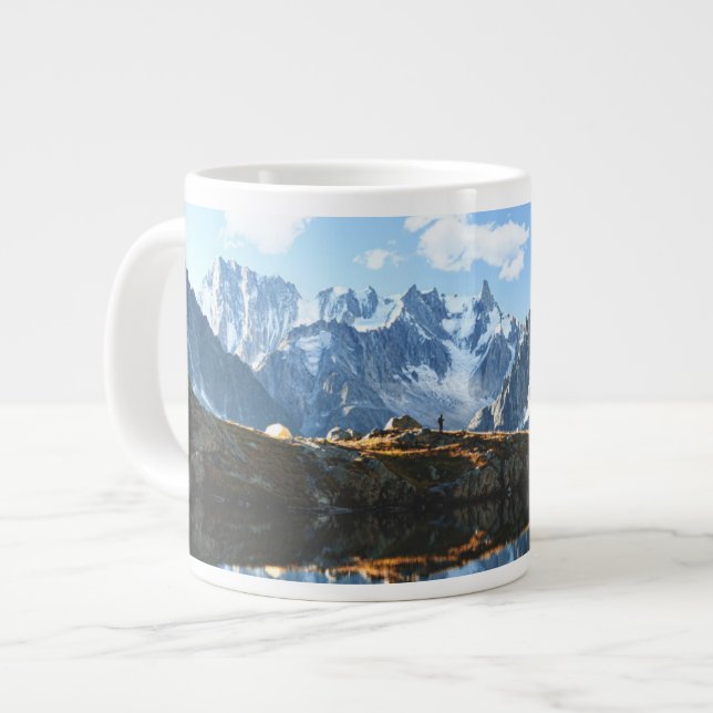 Mountains | Mont Blanc Massif, France Giant Coffee Mug (Front Left)