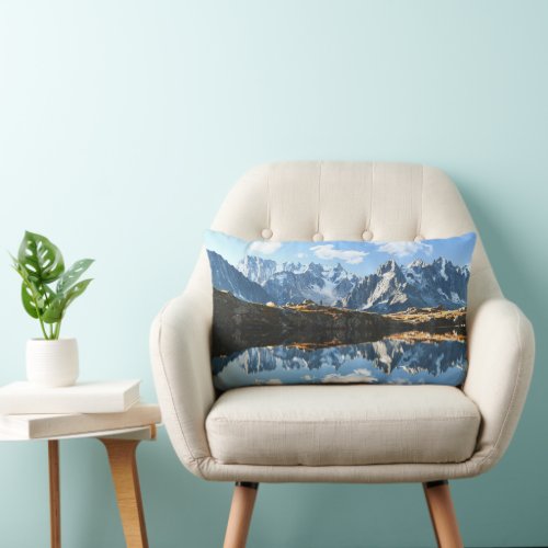 Mountains  Mont Blanc Massif France Lumbar Pillow