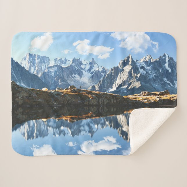 Mountains | Mont Blanc Massif, France Sherpa Blanket (Front (Horizontal))