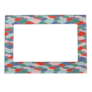 Mountains, mosaic, collage, hand drawn, magnetic frame